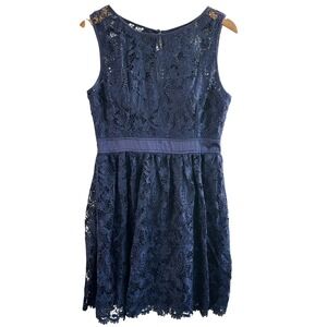 Adrianna Papell Dress Navy Lace Overlay Cocktail Size 10 NWOT Formal Wedding NEW